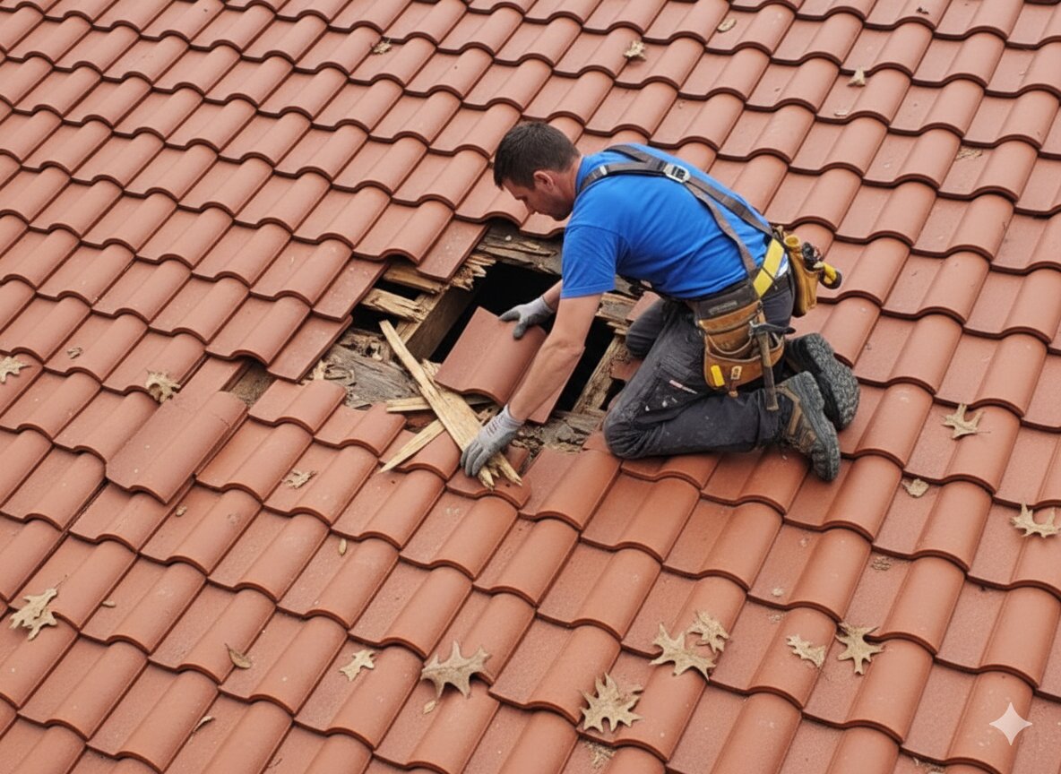 Reparații acoperiș spart